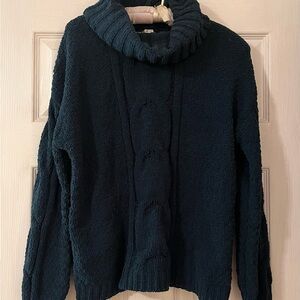 Seven7 Teal Cowl Neck Chenille Sweater NWT sz Small